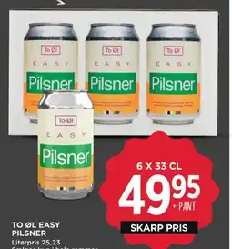 MENY To øl easy pilsner tilbud