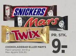 MENY Chokoladebar eller m&m's tilbud