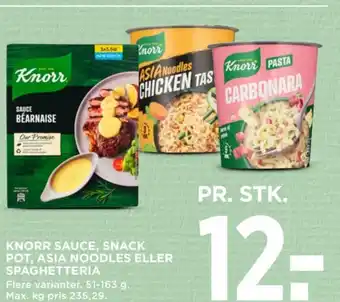 MENY Knorr sauce, snack pot, asia noodles eller spaghetteria tilbud