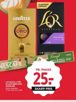MENY Lavazza, l'or eller nescafé kapsler tilbud