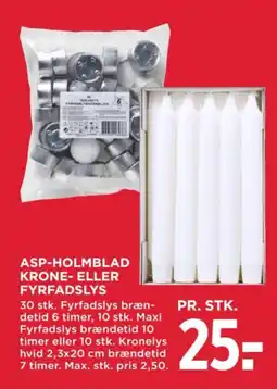 MENY Asp-holmblad krone-eller fyrfadslys tilbud