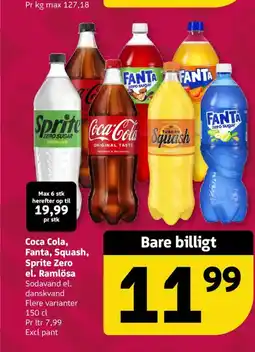 Løvbjerg Coca cola, fanta, squash, sprite zero el. ramlösa tilbud