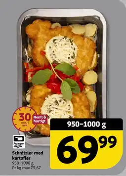 Løvbjerg Schnitzler med kartofler tilbud