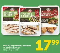 Løvbjerg Rose kylling strimler, inderfilet el. sandwichskiver tilbud