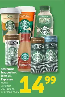 Løvbjerg Starbucks frappucino, latte el. Espresso tilbud
