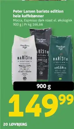 Løvbjerg Peter Larsen baristo edition hele kaffebønner tilbud