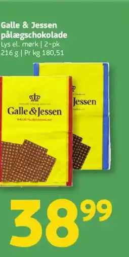 Løvbjerg Galle & Jessen pålægschokolade tilbud