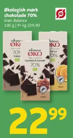 Løvbjerg Økologisk mørk chokolade 70% Grøn Balance tilbud