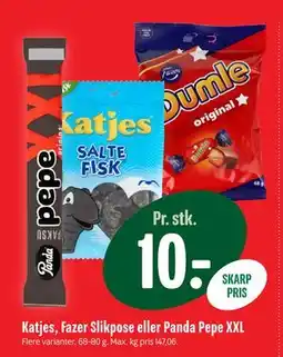 Min Købmand Katjes, Fazer Slikpose eller Panda Pepe XXL tilbud