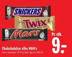 Min Købmand Chokoladebar eller M&M’s tilbud
