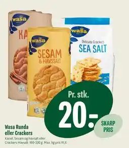 Min Købmand Wasa Runda eller Crackers tilbud