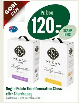 Min Købmand Nugan Estate Third Generation Shiraz eller Chardonnay tilbud