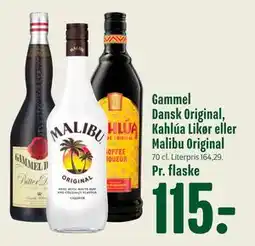 Min Købmand Gammel Dansk Original, Kahlúa Likør eller Malibu Original tilbud