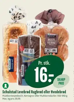 Min Købmand Schulstad Levebrød Rugbrød eller Hvedebrød tilbud