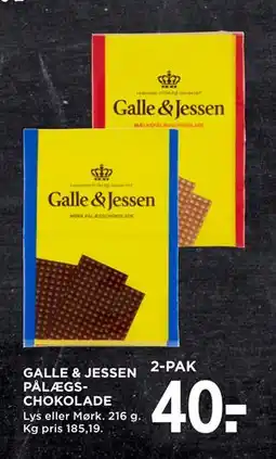 MENY GALLE & JESSEN PÅLÆGSCHOKOLADE tilbud