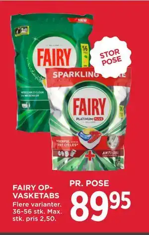 MENY FAIRY OPVASKETABS tilbud