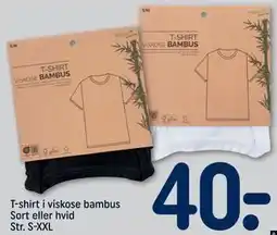REMA 1000 T-shirt i viskose bambus Sort eller hvid Str. S-XXL tilbud