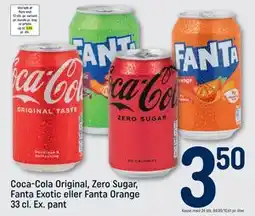 REMA 1000 Coca-Cola Original, Zero Sugar, Fanta Exotic eller Fanta Orange 33 cl. Ex. pant tilbud