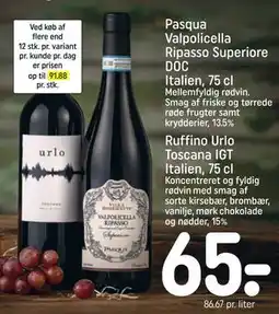 REMA 1000 Ruffino Urlo Toscana IGT Italien, 75 cl tilbud