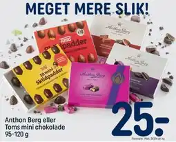 REMA 1000 Anthon Berg eller Toms mini chokolade 95-120 g tilbud