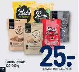 REMA 1000 Panda lakrids 120-240 g tilbud