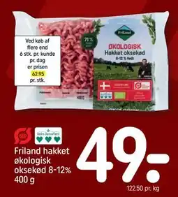 REMA 1000 Friland hakket økologisk oksekød 8-12% 400 g tilbud