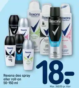REMA 1000 Rexona deo spray eller roll-on 50-150 ml tilbud