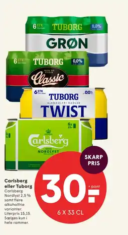SPAR Carlsberg eller Tuborg tilbud
