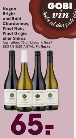 SPAR Nugan Bright and Bold Chardonnay, Pinot Noir, Pinot Grigio eller Shiraz tilbud