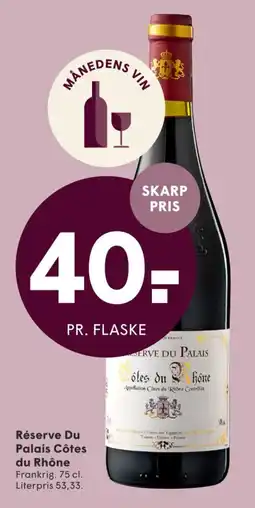 SPAR Réserve Du Palais Côtes du Rhône tilbud