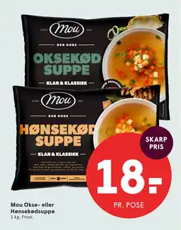 SPAR Mou Okse- eller Hønsekødsuppe tilbud