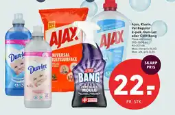 SPAR Ajax, Klorin, Vel Regular 2-pak, Dun-Let eller Cillit Bang tilbud