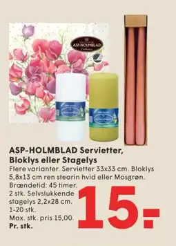 SPAR ASP-HOLMBLAD Servietter, Bloklys eller Stagelys tilbud
