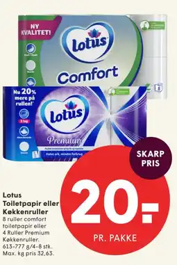 SPAR Lotus Toiletpapir eller Køkkenruller tilbud