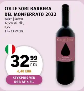 Scandinavian Park Colle Sori Barbera Del Monferrato 2022 tilbud
