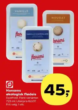 SuperBrugsen Hansens økologisk flødeis tilbud