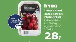 SuperBrugsen Irma sweet celebration røde druer tilbud