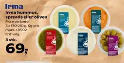 SuperBrugsen Irma hummus, spreads eller oliven tilbud