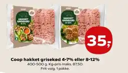 SuperBrugsen Coop hakket grisekød 4-7% eller 8-12% tilbud