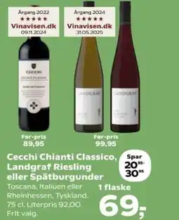 SuperBrugsen Cecchi Chianti Classico, Landgraf Riesling eller Spätburgunder tilbud