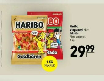 Citti Haribo Vingummi eller lakrids tilbud