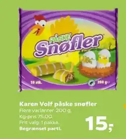 SuperBrugsen Karen Volf påske snøfler tilbud