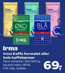 SuperBrugsen Irma Kaffe formalet eller hele kaffebønner tilbud