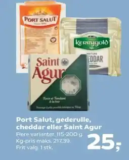 SuperBrugsen Port Salut, gederulle, cheddar eller Saint Agur tilbud