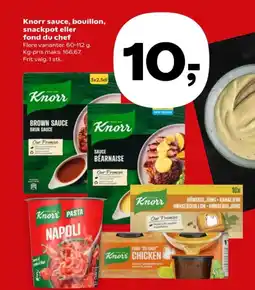 SuperBrugsen Knorr sauce, bouillon, snackpot eller fond du chef tilbud