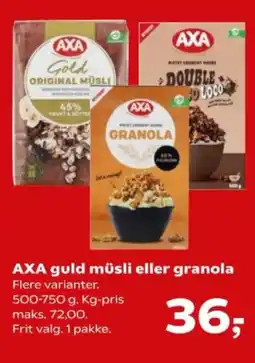 SuperBrugsen AXA guld müsli eller granola tilbud