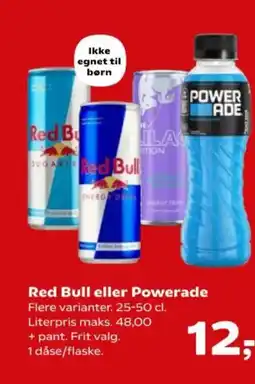 SuperBrugsen Red Bull eller Powerade tilbud