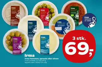 Irma hummus, spreads eller oliven