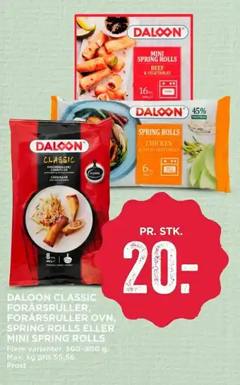 MENY Daloon classic forårsruller, forårsruller ovn, spring rolls eller mini spring rolls tilbud