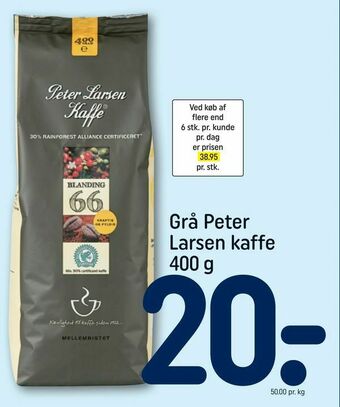 REMA 1000 Grå Peter Larsen kaffe tilbud